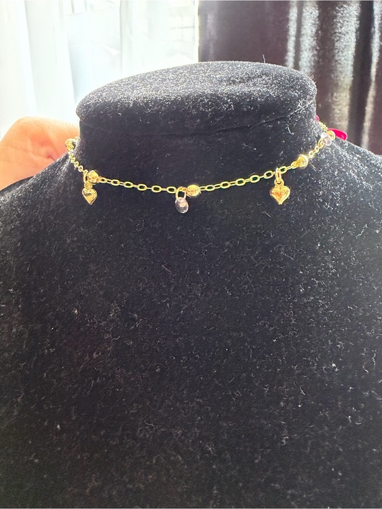Jewelry - Gold Heart Charm Choker Necklace - Women Jewelry